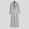 INCERUN Oversized Men Lapel Neck Long Sleeve Striped Loose Long Rompers Jumpsuits