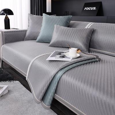 Sofa Cushion Summer Ice Silk Summer Mat Non -Slip Simple Modern Light Luxury Gray High -End Cushion Summer Sofa Cover Slipcover