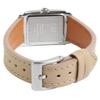 KNIS Kyoto Japan KN004-SVBESF Unisex Classic Rectangular Watch Quartz White Dial Roman Numerals Silver Beige Saffiano Leather 3ATM Water Resistant