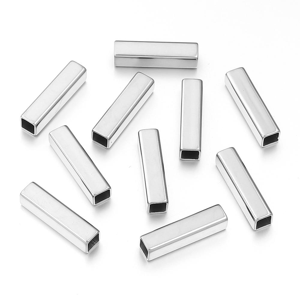 5/10 Stück Edelstahl-Röhrchenperlen, gerade, lange, lose Abstandshalterperlen für die Schmuckherstellung, DIY-Halsketten-Armband-Zubehör