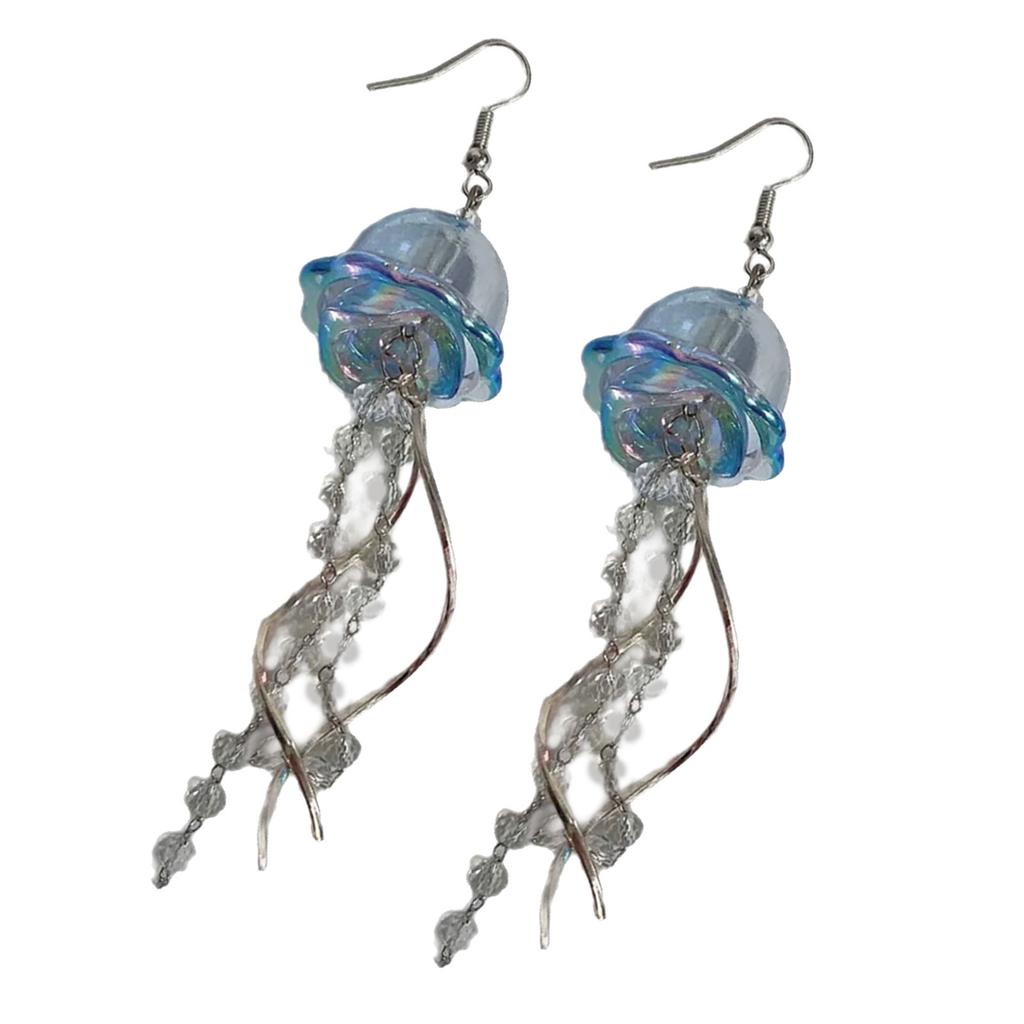 Unique Jellyfish Earrings Adornment Comfortable Jellyfish Ear Drops Handcrafted Ear Jewelry Enhancing Personal Style
