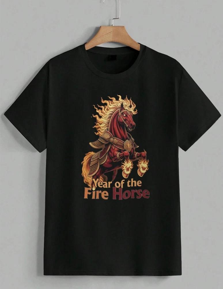 Jahr des Feuerpferdes 2026 Mondneujahrs-T-Shirt