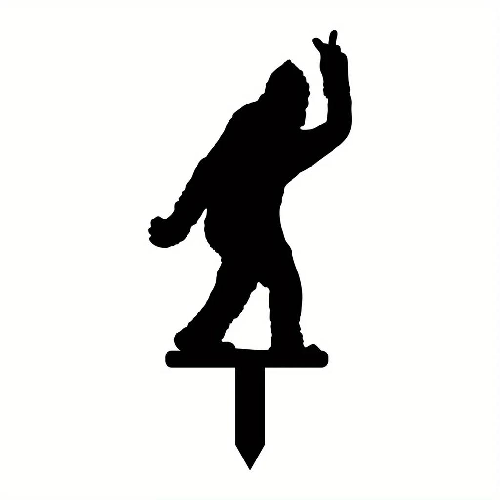 Dekorative Gartenstecker aus Metall - Sasquatch Geschenke für Männer & Frauen. Sasquatch Statue Dekorationen Außen. Patriotische Dekoration.