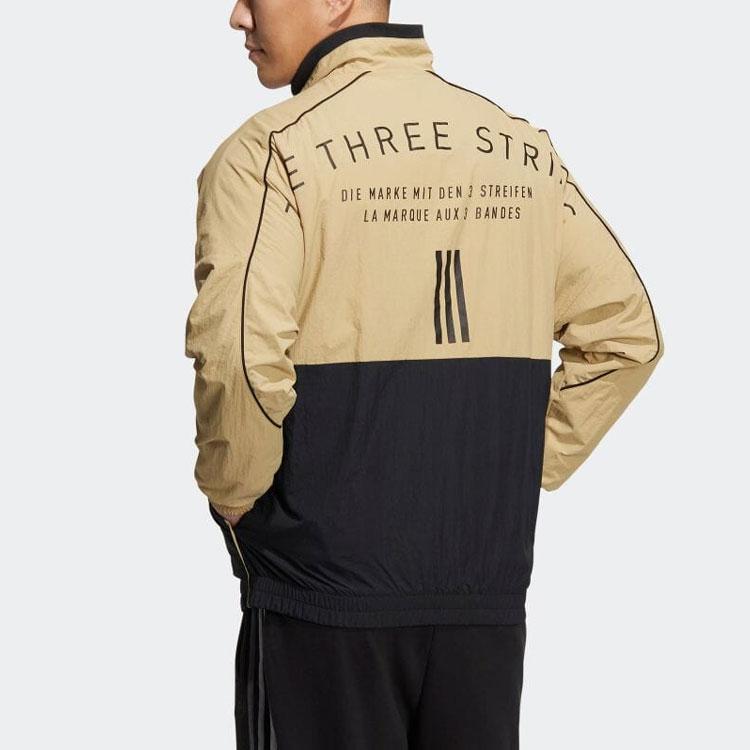 Adidas Contrast Panel Letter Print Stand Collar Jacket Unisex Jackets Multicolor HM2693