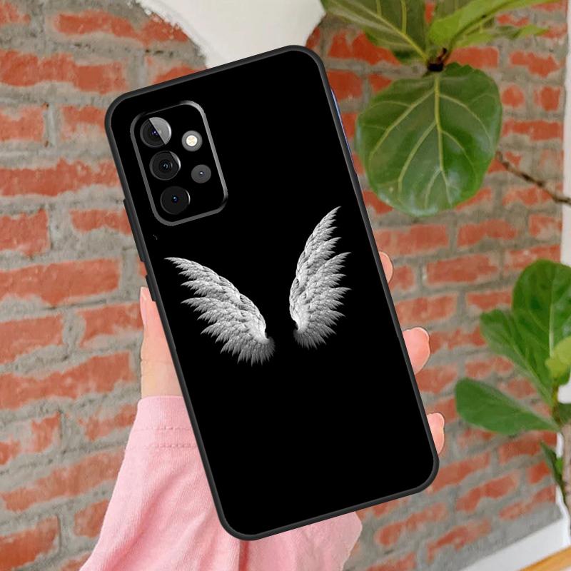 Angel Wings Heart Phone Case For Samsung Galaxy A54 A34 A14 A55 A35 A25 A15 A52 A32 A12 A51 A71 A13 A33 A53