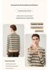 Women's Elegant Slim Fit Striped Cashmere Crew Neck Cardigan - 2026 Winter New Style, Chic Single-Breasted Top.