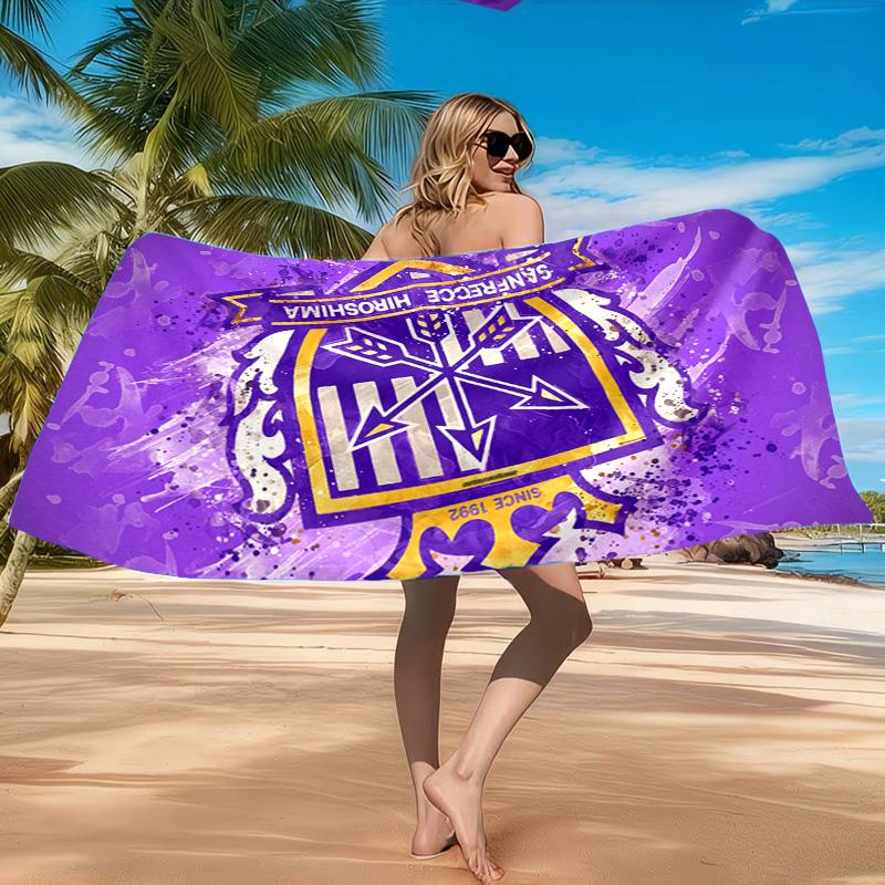 Fußballverein Wappen Aufgedrucktes Mikrofaser Strandtuch, Weich Und Saugfähig, Schnelltrocknend, Ideal für Sommerreisen, Strand-Essential, Schwimmbad