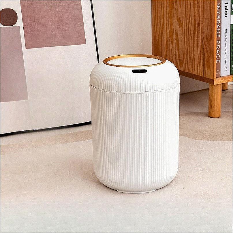 Intelligenter Induktions-Mülleimer, Automatischer Klappdeckel-Mülleimer im Light Luxury Stil, Hohe Kunststoffbasis für Küche, Bad, Schlafzimmer, Zuhause