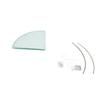 Bathroom Glass Corner Shelf Sturdy Structure Deformation Proof Space Saving Wall Mounted Glass Shower Shelf for Home