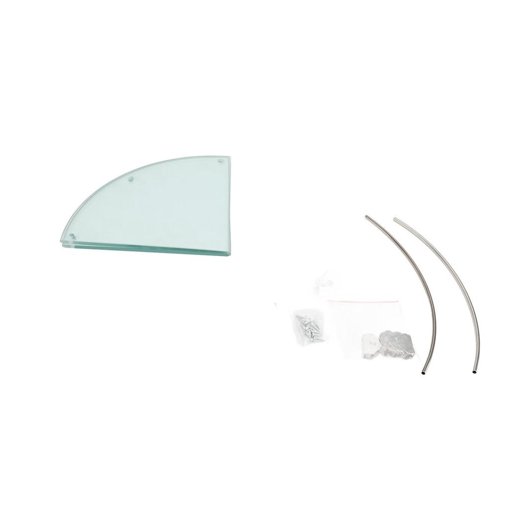 Bathroom Glass Corner Shelf Sturdy Structure Deformation Proof Space Saving Wall Mounted Glass Shower Shelf for Home