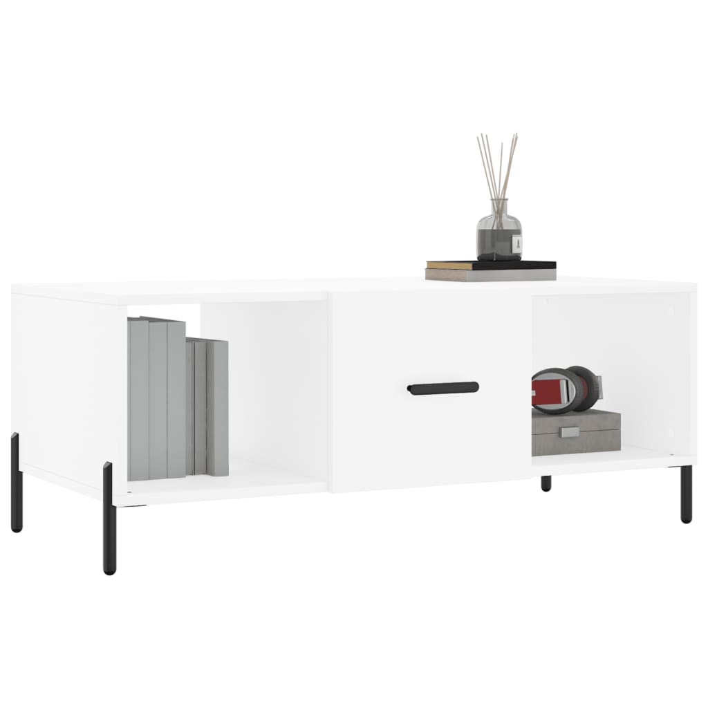  Coffee Table, White, 102x50x40 Cm, Wood-based Material