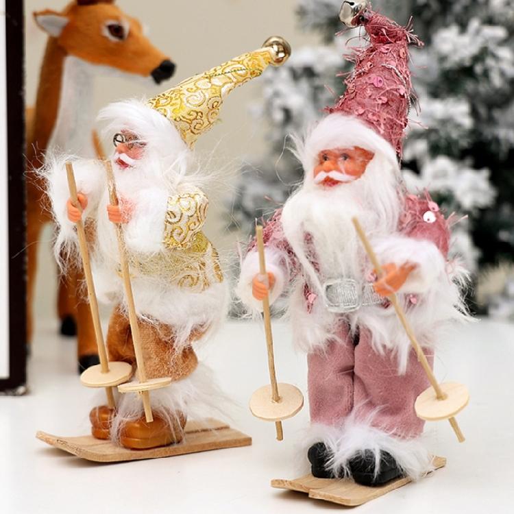 Enchanting Santa Skiing Display Portable Santa Skier Doll Festival Hanging Decorations for Celebration