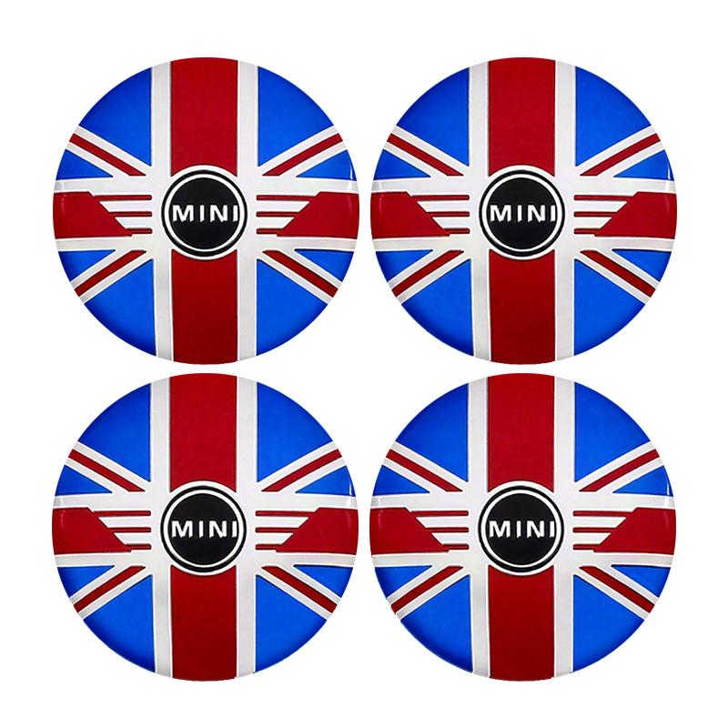 4Pcs 3D Car Wheel Hub Center Metal Decals Sticker For MINI WORKS One Cooper JCW R60 R59 R58 R57 R56 R55 R53 R52 F55 F56 F54 F57