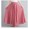 Long A-line Skirt In Cotton and Linen with Elastic Waist In Pure Color for Summer and Autumn