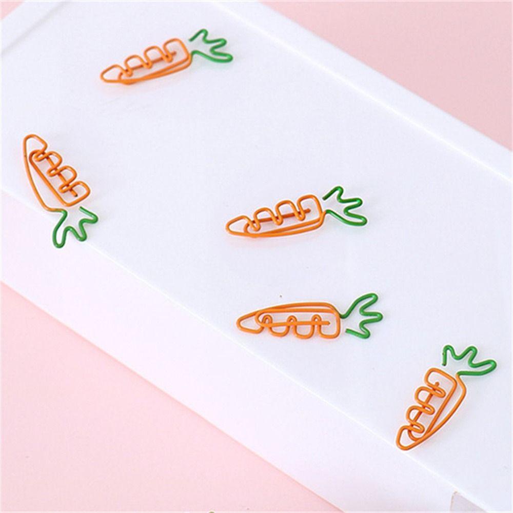 5pcs Reading Assistant Carrot Metal Bookmark Binder Clip Carrot Paper Clip   Kids Stationery