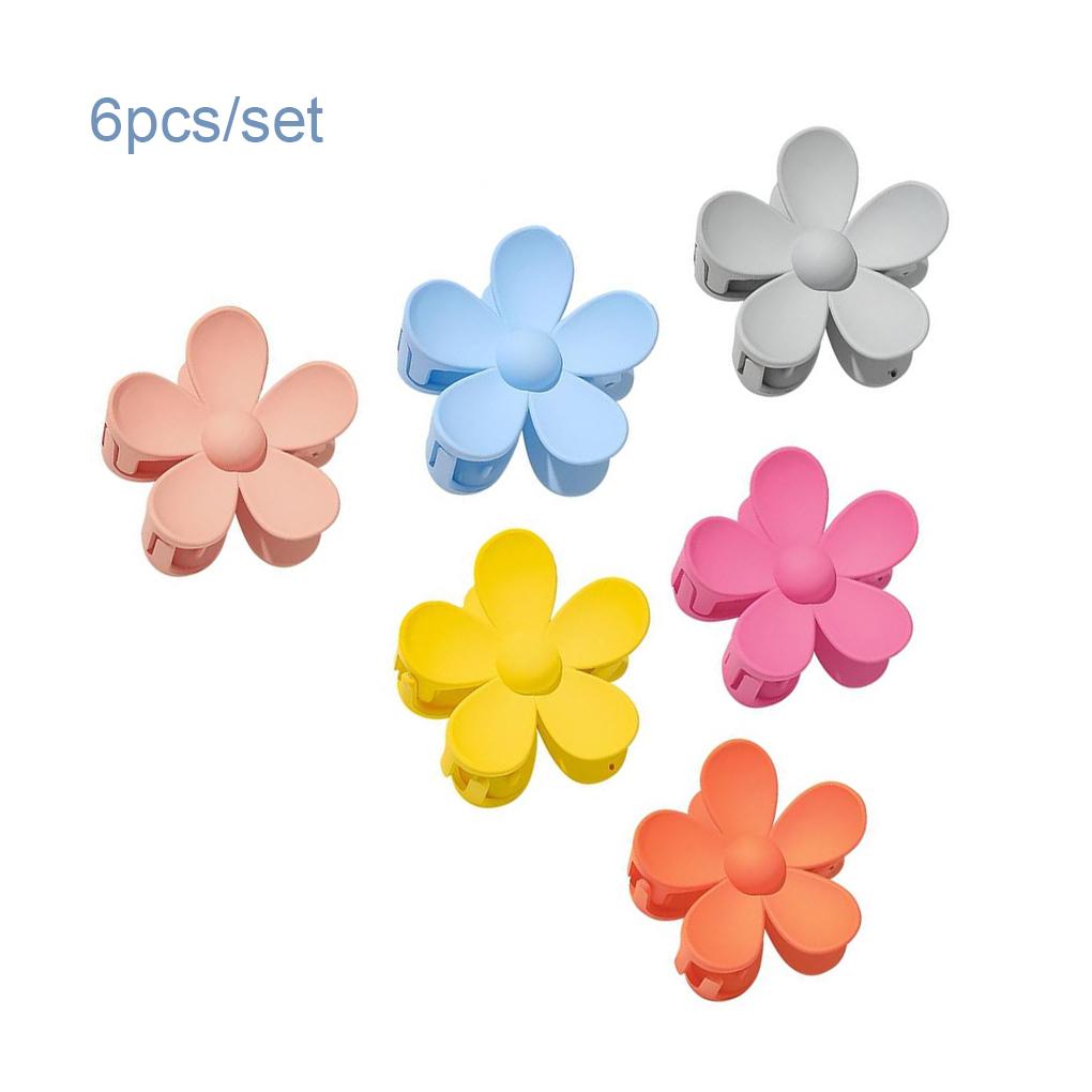 6 Pieces Hair Claw Clip Women Styling Daily-Wear Flower-Shape Girl Headwear Headdress Ponytail Clamp Women Makeup Washing