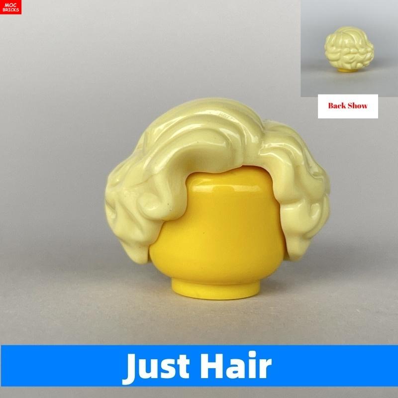 10pcs MOC Bricks Girl Women Lady Grandma Curly Wavy Short Hairs 4cm Figure Accessories DIY Building Blocks Toys Kids Gift