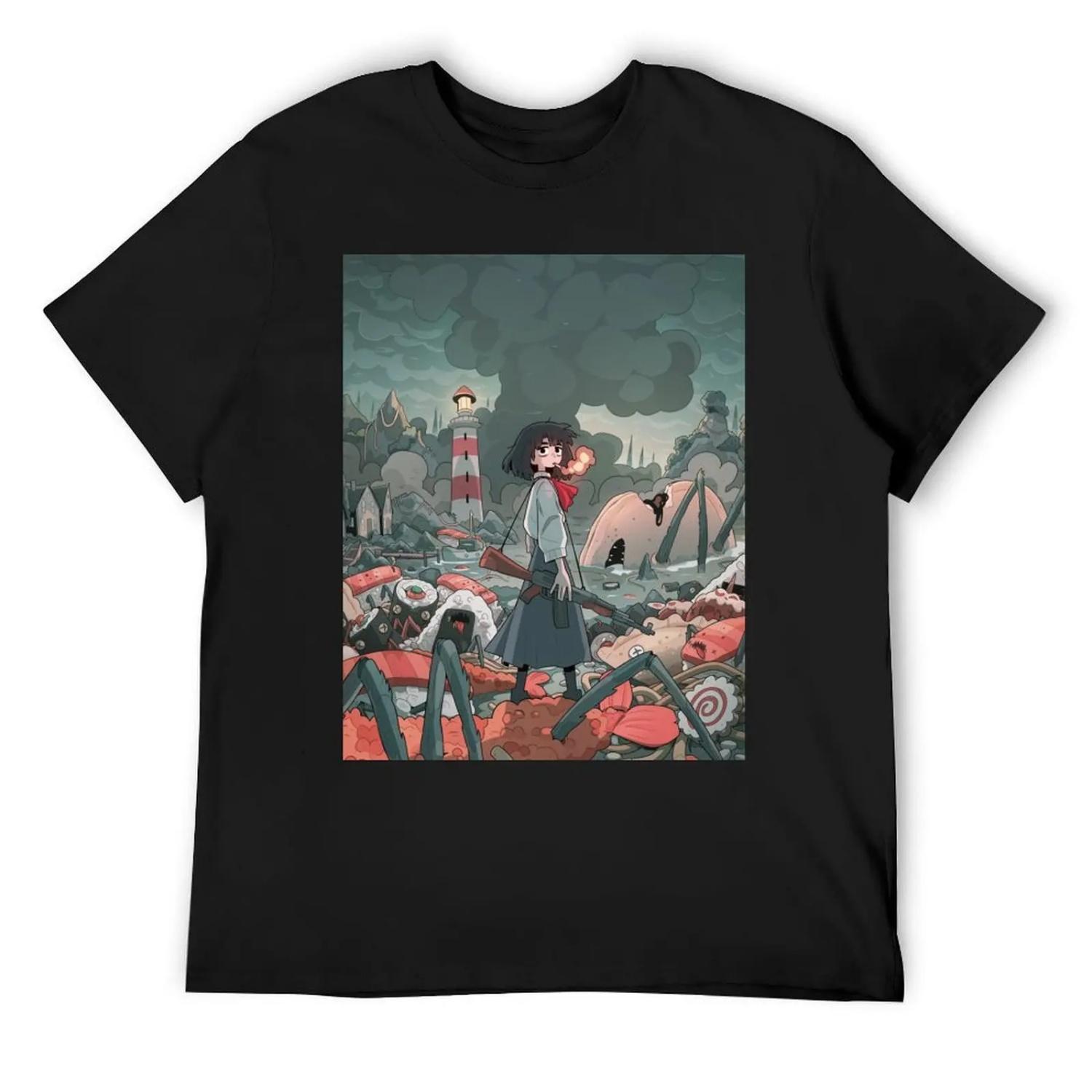 

JAPANESE FOOD ATTACK T-Shirt baggy shirts cute clothes plus size clothes summer top shirts men XXXXXL чорний