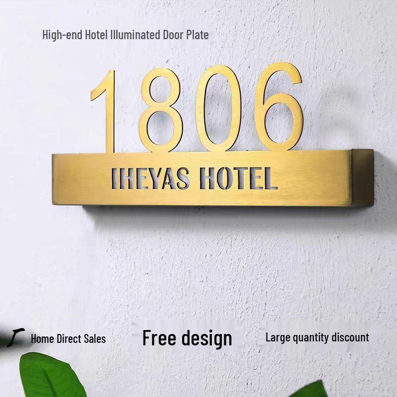 LED Stainless Steel Number Plate for Hotel, B&B, Restaurant, and Club Rooms