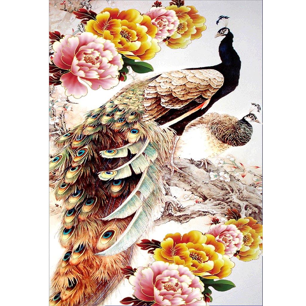 

Алмазный Павлин Rhinestone 5D Бриллиантовая картина Крест Вышивка дома декор ремесло