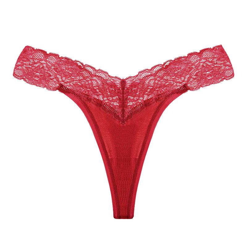 European & American Sexy Plus Size Low Waist Lace Thong Panties