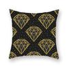 Decorative Throw Pillows Case Polyester Black Gold Geoetric Wave Cushion Cover For Sofa Home Car Bedroom 45X45Cm