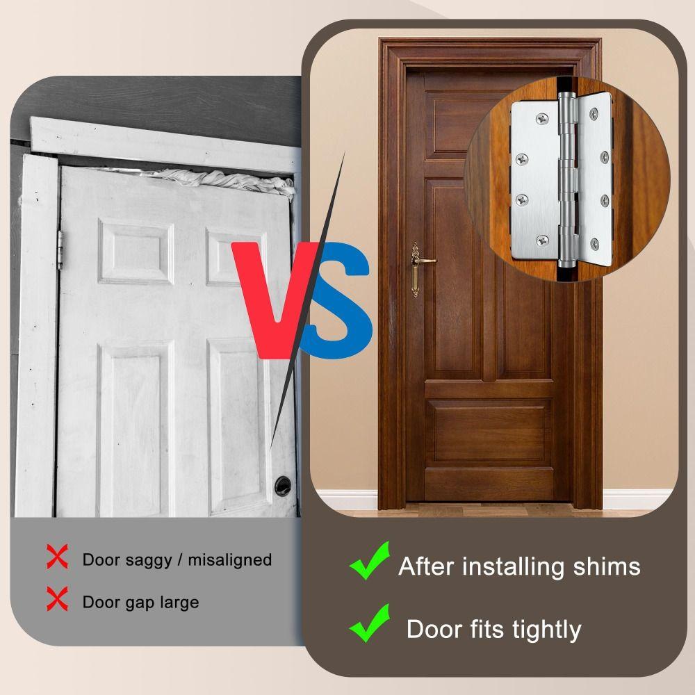 10pcs Adjustable Door Hinge Shims 4 Inch Plastic Joint Adjusters Door Repair Kit  Cabinet Doors