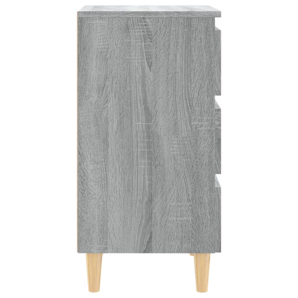 Schlichter Nachttisch mit Schubladen, Massivholzbeinen, 3-stufige Schubladenaufbewahrung, 40x35x69 cm