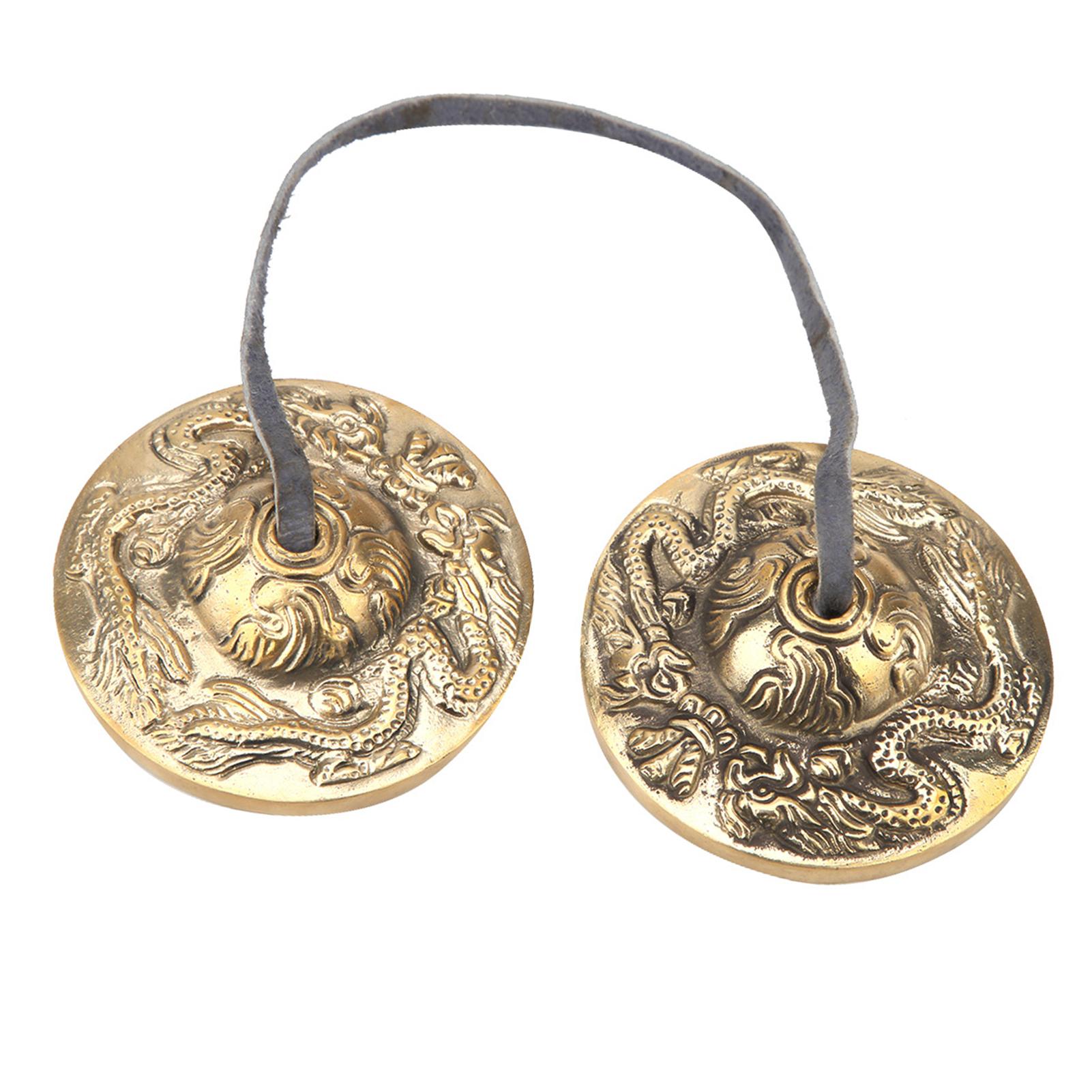 

Тибетский колокольчик для медитации ручной работы, буддийский ударный инструмент Double dragon pattern