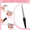 8Pcs Double-sided Metal Nail File with Ergonomic Non-slip Handle Professional Men Women Stainless Steel Gel Acrylic Fingernail File Emery Board