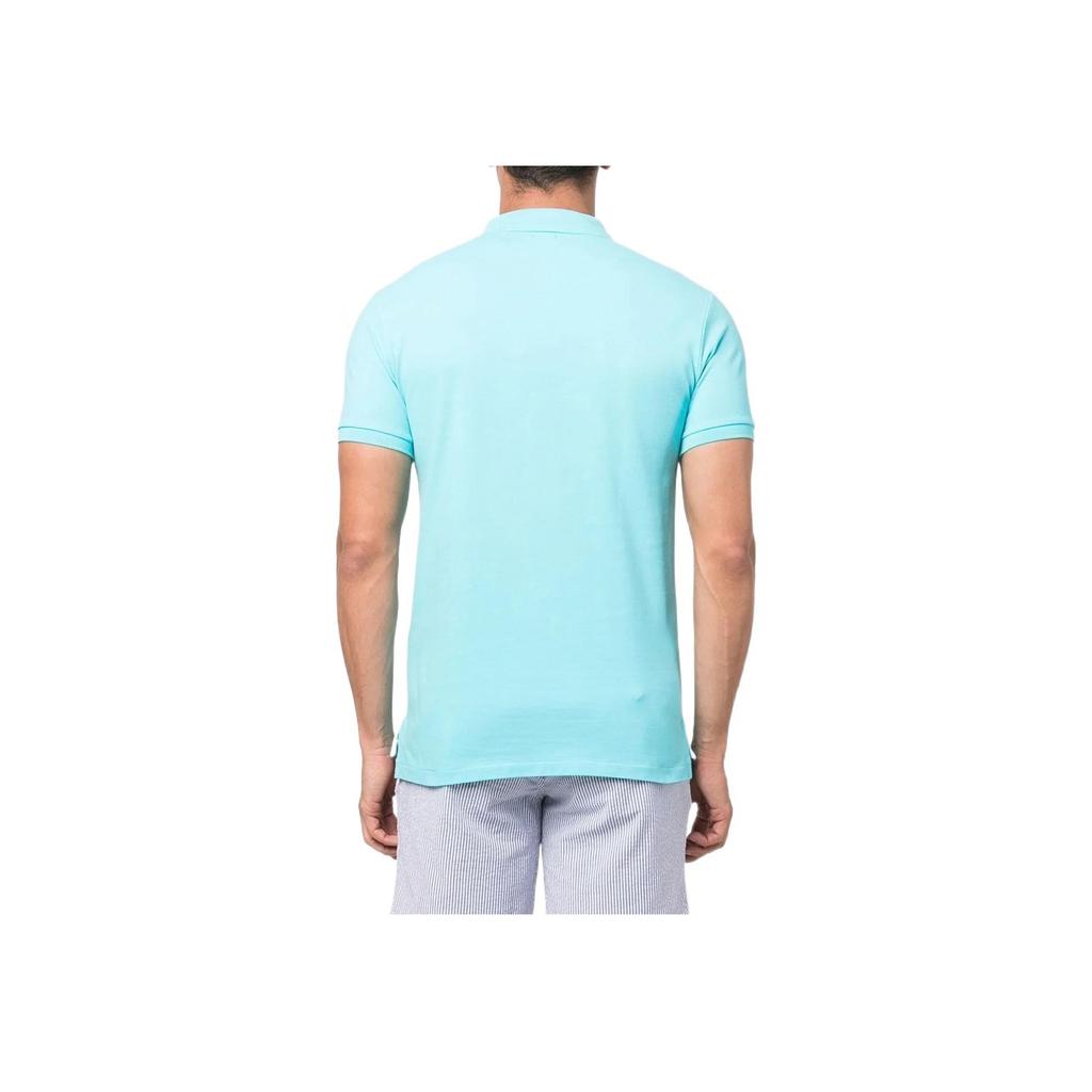 Polo Ralph Lauren Solid Color Logo Embroidered Pullover Short Sleeve Polo Shirt Men tops Sky-Blue 710536856-326