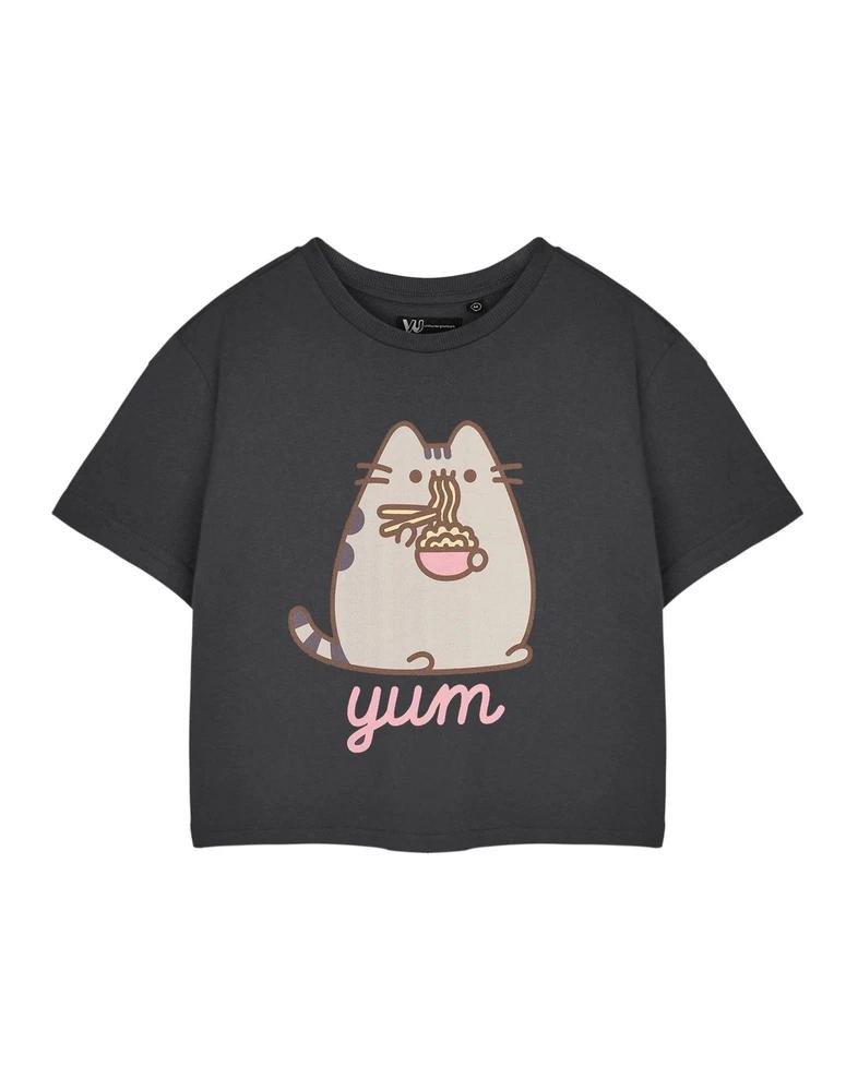 Pusheen Cropped Short Sleeved TShirt womens Charcoal Official Merch S