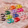Fashion Candy Color 3.5cm Round Hoop Earrings for Women Simple Geometric Earrings Girls Party Holiday Jewelry Gifts