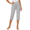 Women’s Stretch Capris High Waist Cropped Yoga Pants with Pockets Elastic Waistband Athletic Fitness Leggings for Workout Gym