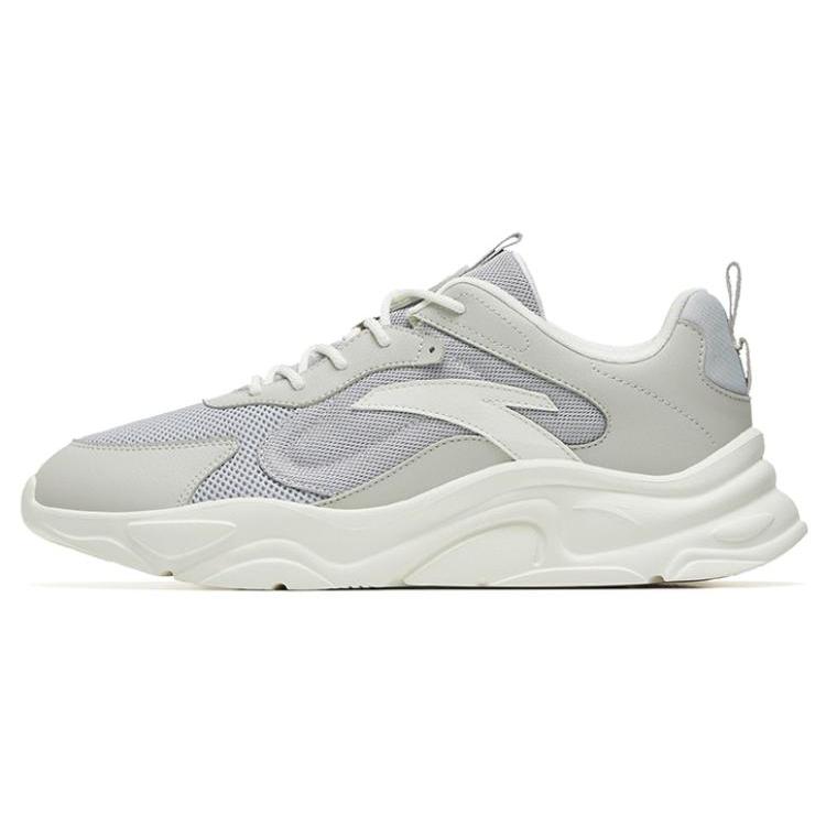 New Anta Millennium 2.0 Anti Slip And Wear Resistant Breathable Low Top Sports Casual Shoes Gray White 112248891-1