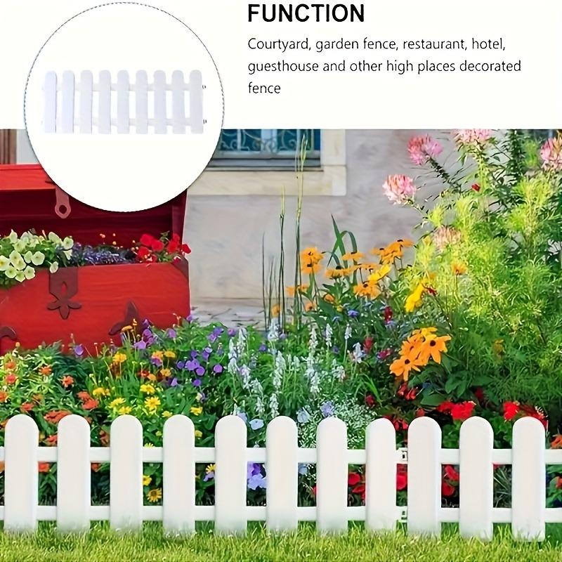 10pcs White Plastic Fence Panels Durable Easy-to-Set-Up Outdoor Decor Christmas Trees Wedding Parties Garden Edges Path Dividers