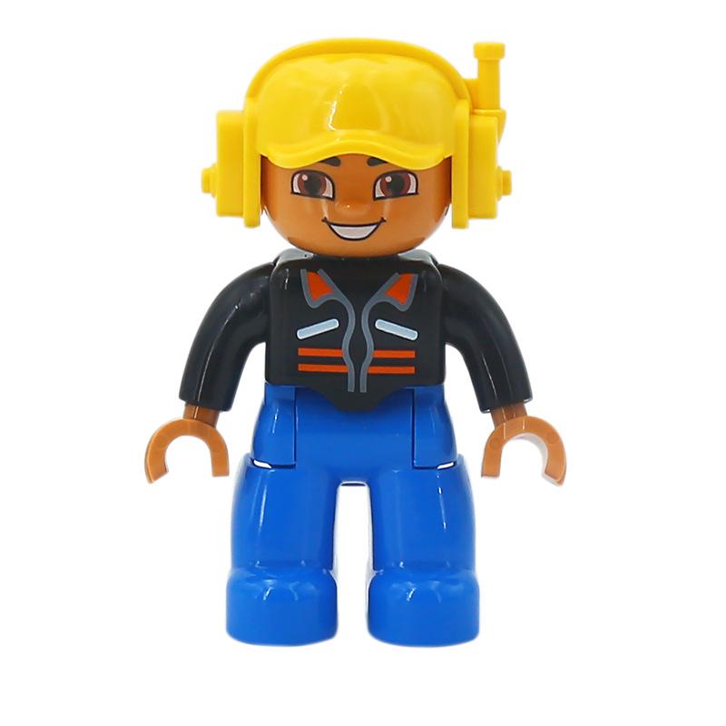 Big Building Blocks Boy Girls Family Policemen Figures Doll Compatible Duplos Children Kids Self Locking Bricks Assemble Toys