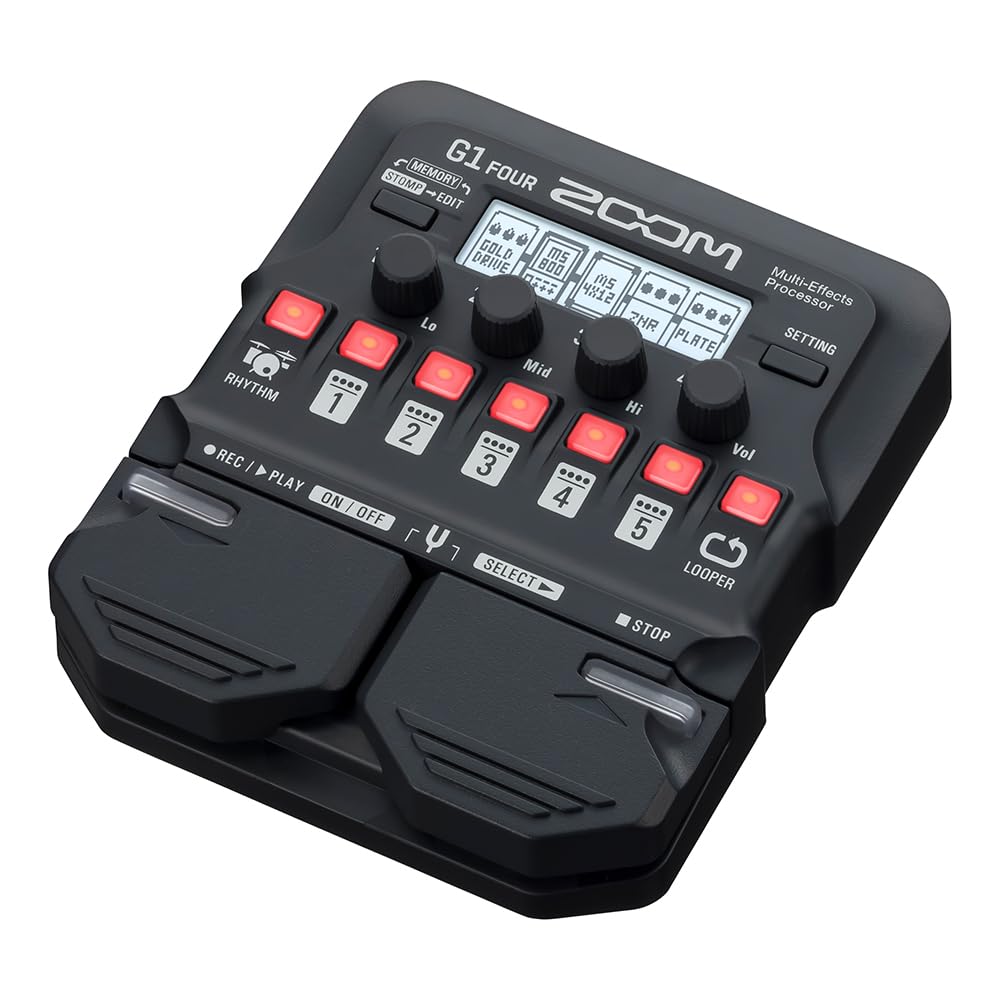 ZOOM G1 FOUR Guitar Lightweight and Featuring Over 60 Effects and 13 Amp a and a Drum Perfect for Home and Live Guitar Effects Extended Multi-Effects
