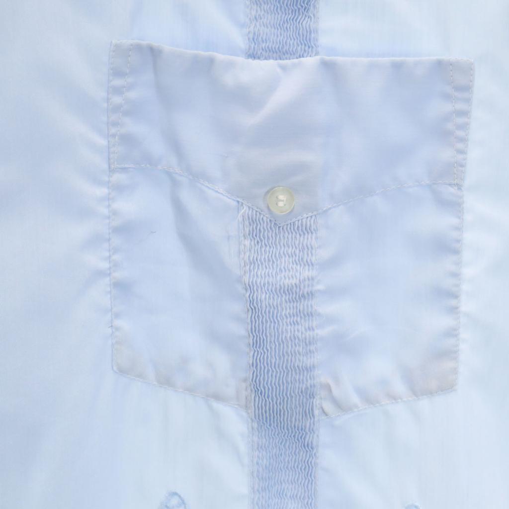 70s 80s Vintage Short Sleeve Open Color Cuban Shirt L Light Blue Men's Used