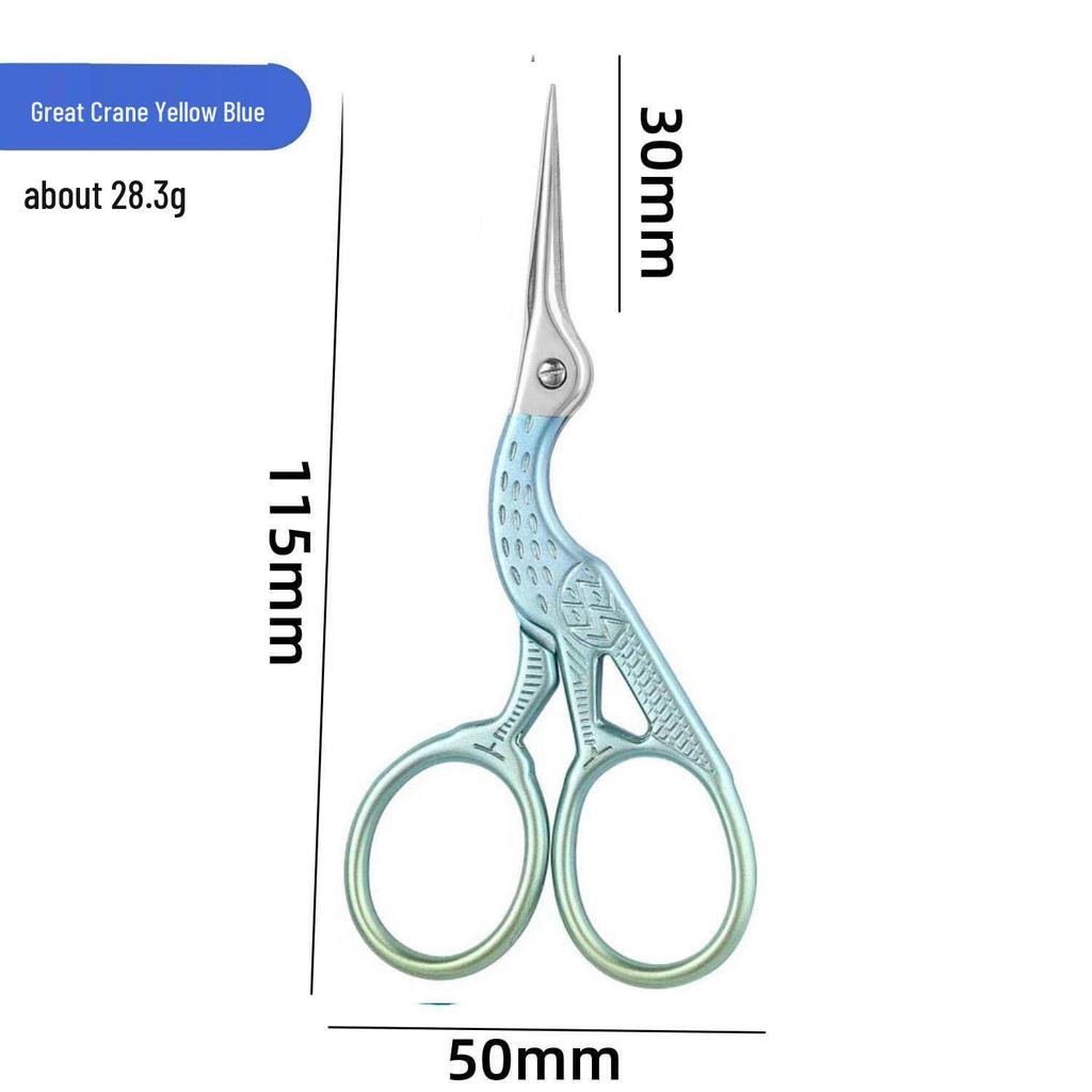 Creative Gold Crane Retro Titanium Thread Scissors for Cross Stitch and Tea Art