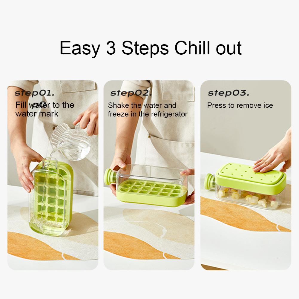 Ice Cube Bottle with Straw 2-in-1 Water Bottle with Strap Ice Cube Mold Portable Ice Cube Making Bottle for Outdoor Travel