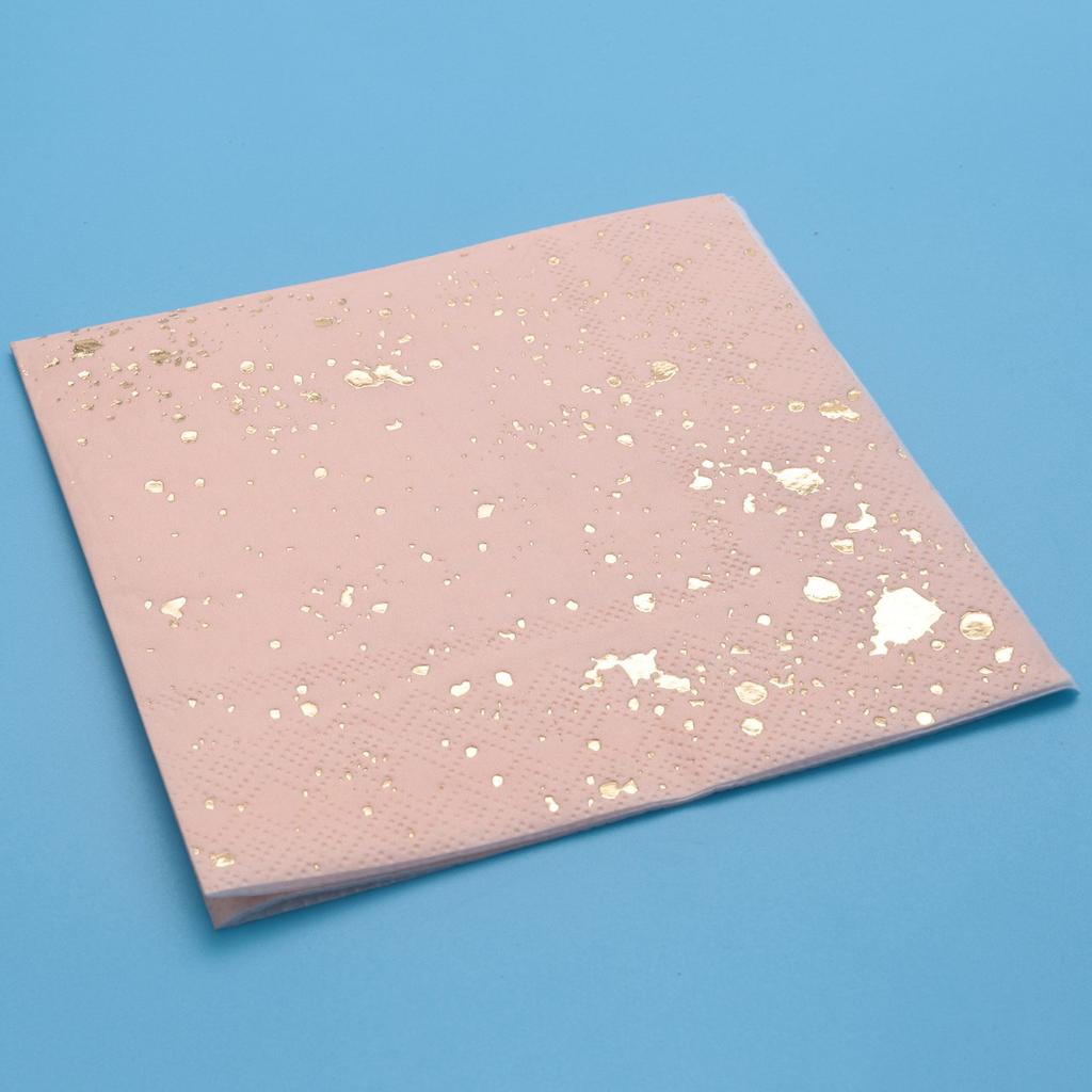 Good-Gold Blocking Pink Marble Texture Disposable Tableware Set Paper Napkins Party Wedding Carnival Tableware Supplies Disposab