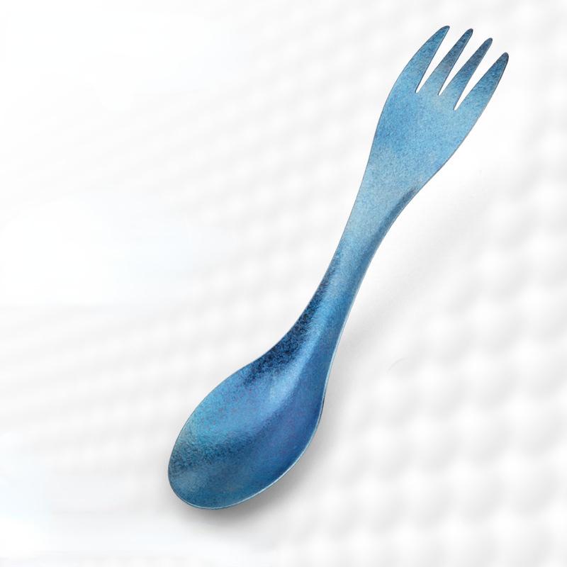 

Высококачественные аксессуары, сверхлегкая портативная уличная посуда, вилка для пикника, ложка TiTo Titanium Spork, кемпинг Traval синий