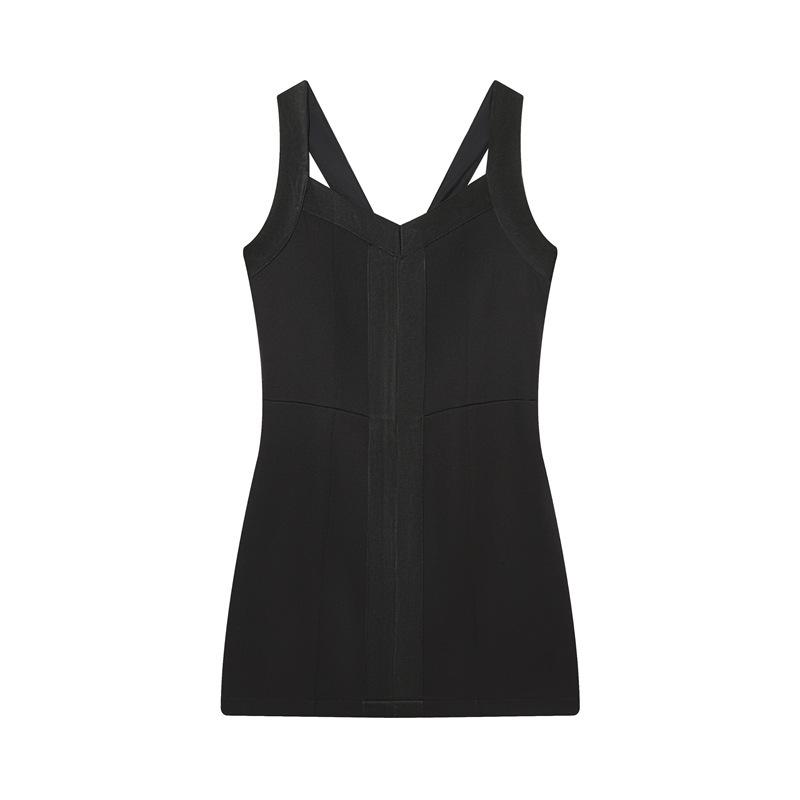 European & American Women s Fashion V-neck Slimming Casual Dress - Hot Selling Medium чёрный