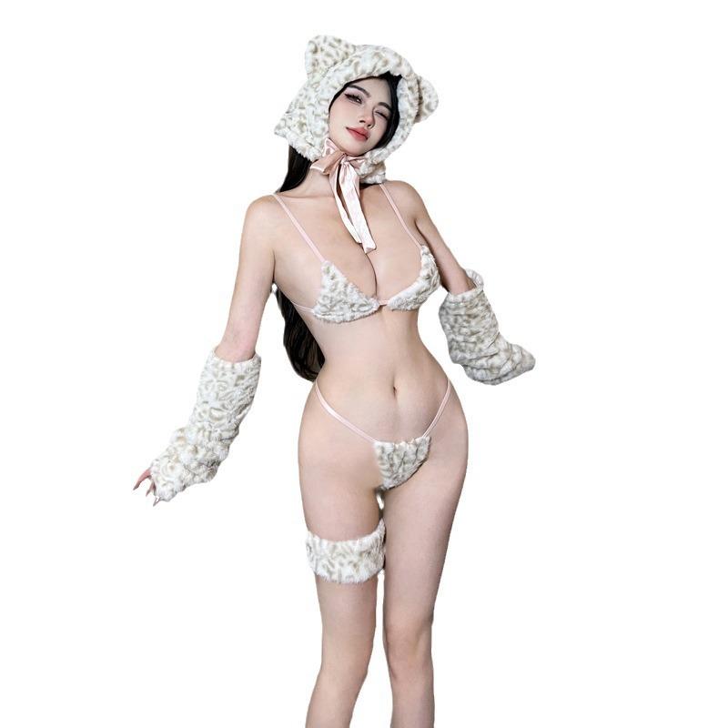 Cute maid outfit lingerie cartoon cute tiger cosplay bed pussy uniform free suit