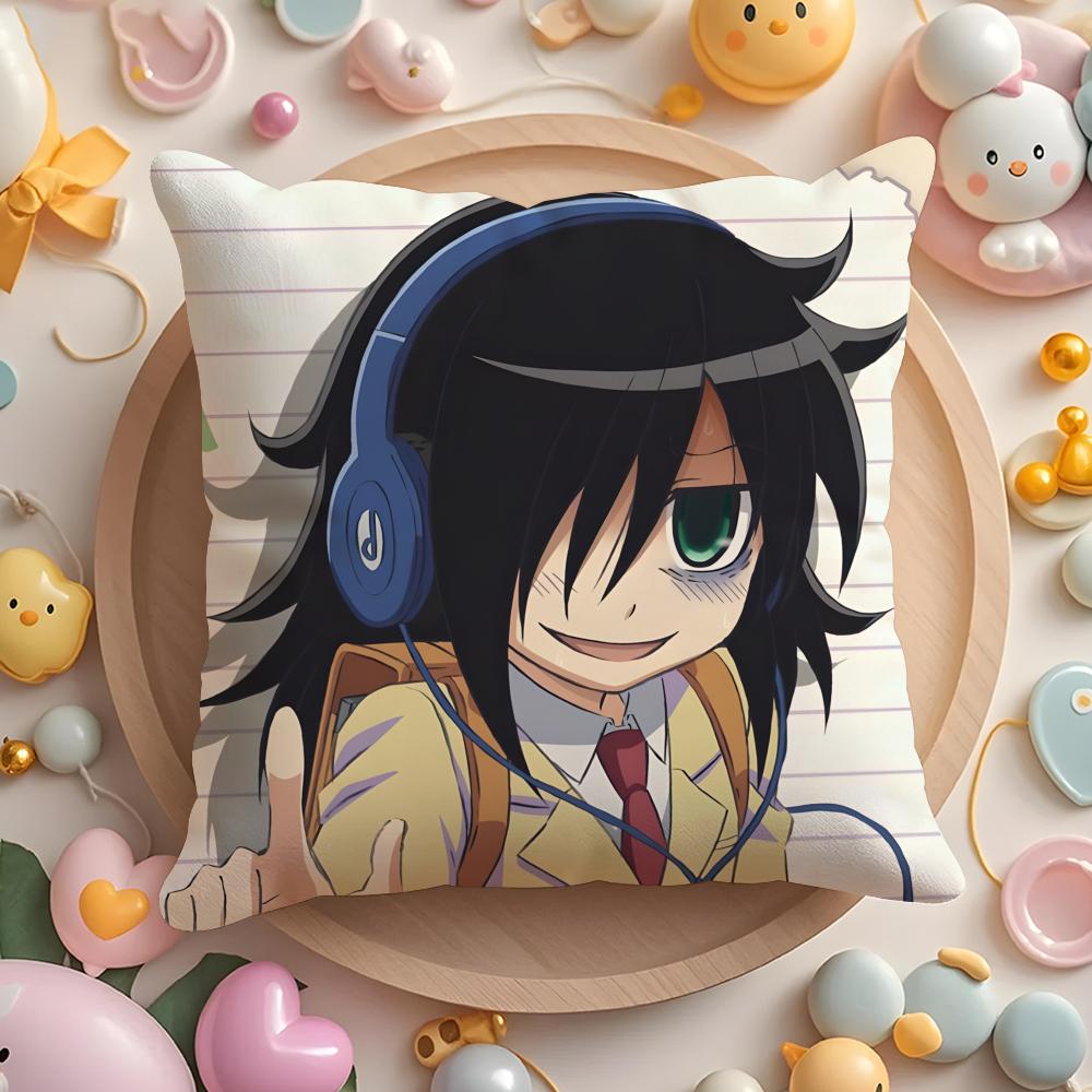 Anime T-Tomoko K-Kuroki Cushion Cover Home & Car Multi-Scene Pillow Cover - Reversible, Soft & Durable for Daily Use