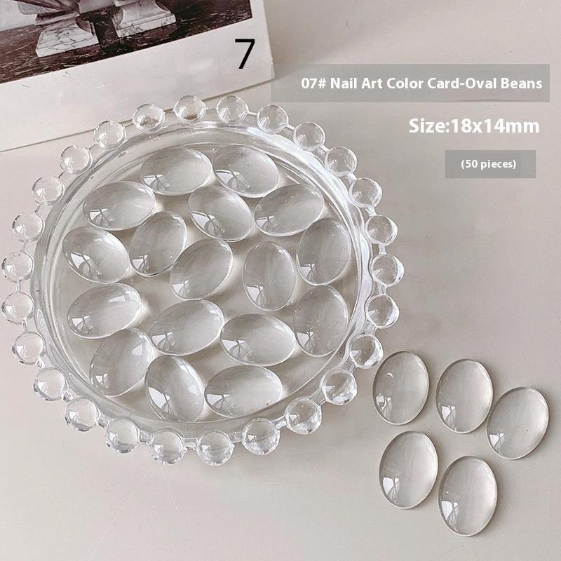Mini Glass Nail Color Card Manicure Bean 3D Round Bead Transparent Glue Plate High-Quality Nail Polish Manicure Tool