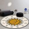 Sun Moon Constellation Round Rug Occult Astrology Carpet for Living Room Soft Kids  Bedroom Fashion Chair Rug Non-slip Floor Mat