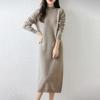 Women Sweater Dress 100% Wool TIDENOVEL O-neck Knit Long Pullover Winter Jumpers Wool Long Dress Female