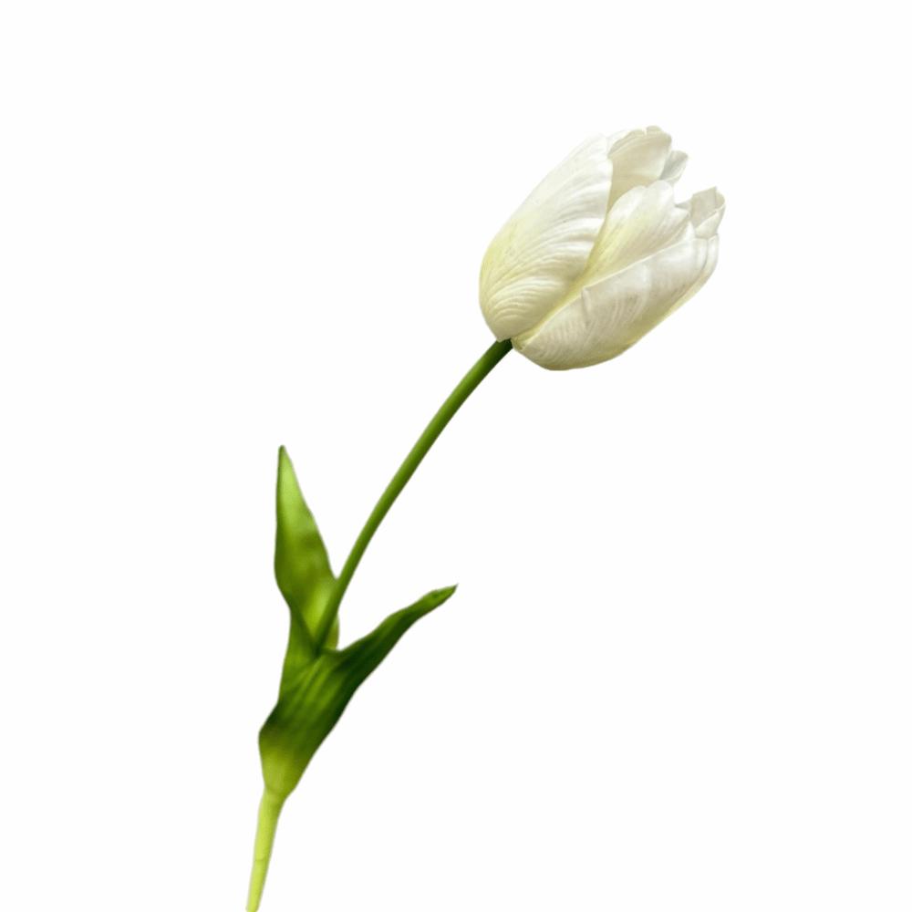 High-End Realistic Tulip Simulation Flower Flower Arrangement Parrot Tulip Artificial Flower Hand-Held Design Real Touch Tulip белый